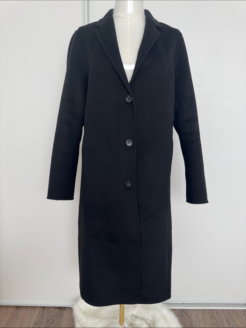 Uniqlo - wool blend coat in black